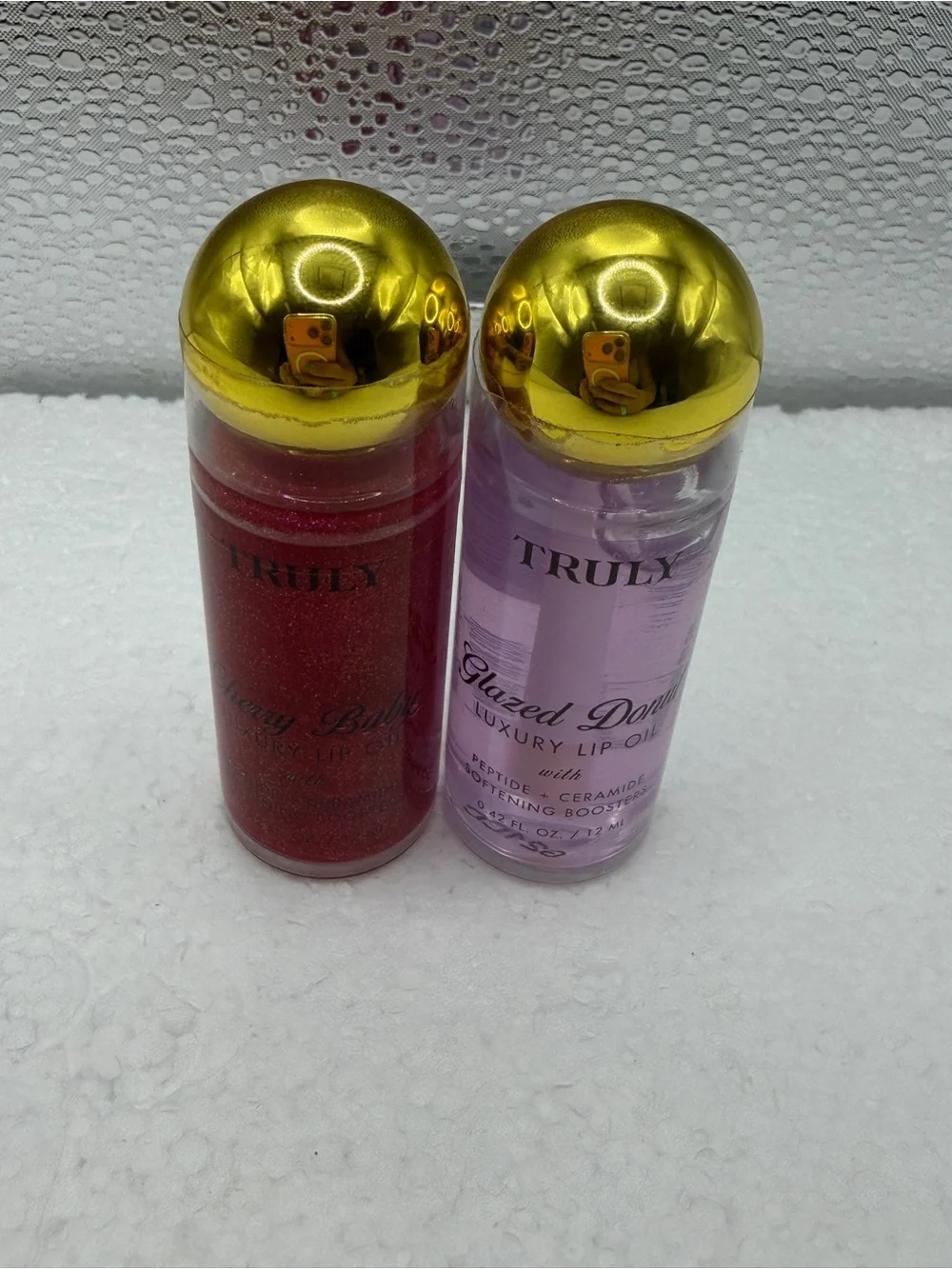 TRULY Luxury Lip Oil Duo — Cherry Baby & Glazed Donut